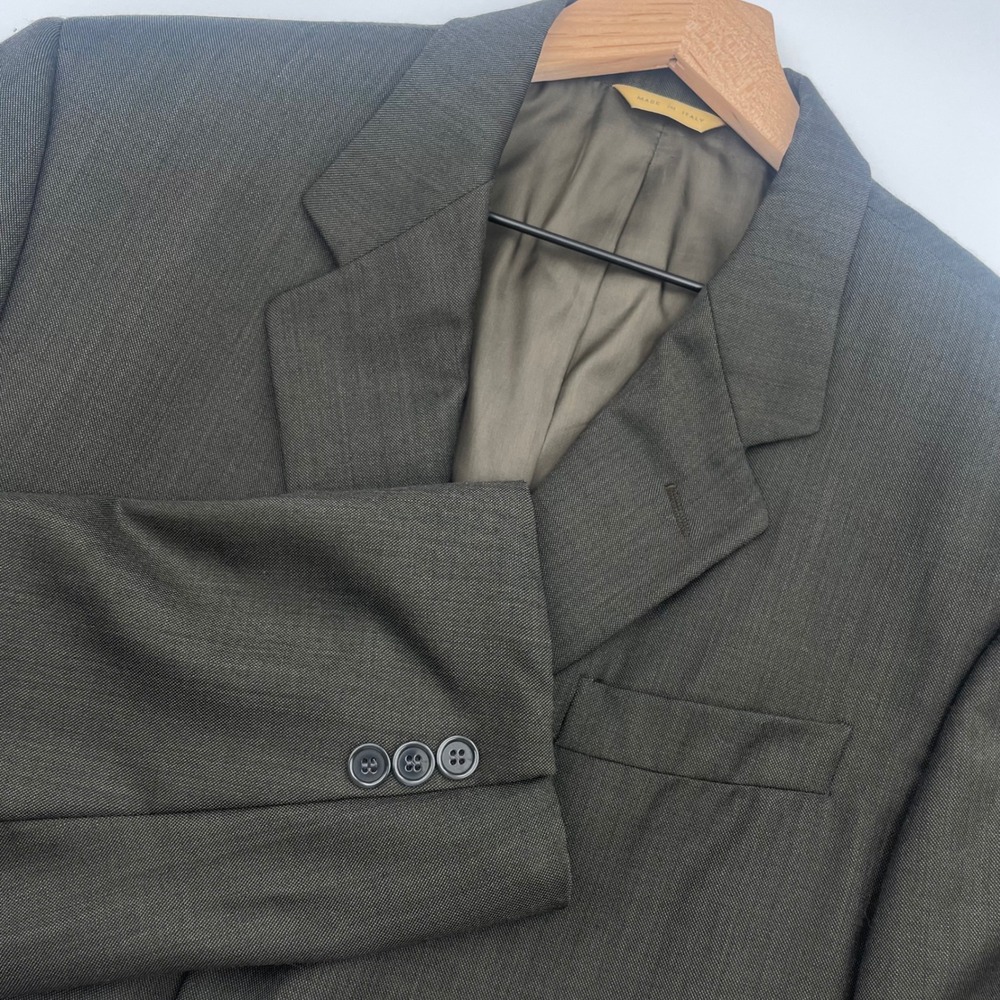 Donna Karan SIGNATURES Wool Blazer Brown Made in Italy Size‎ Long Length 42/
32